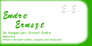 endre ernszt business card